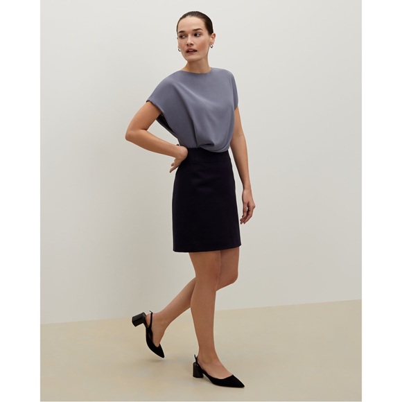 NWT MMLafleur Better Than Denim Skirt in Ink - Picture 2 of 4